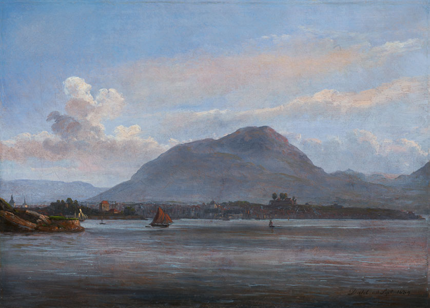 Johan Christian Dahl - Ansicht Bergens, Gesehen Von Der Nördlichen Einfahrt, 1834