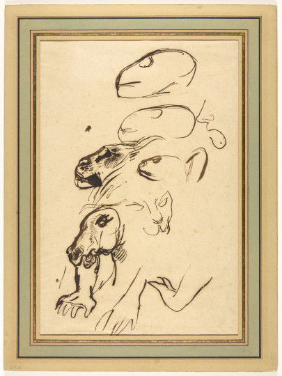 Eug&egrave;ne Delacroix - Tierkopfstudien, undatiert, 