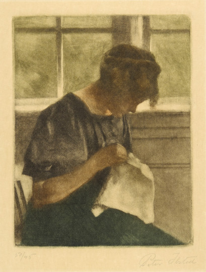 Peter Ilsted - UNG PIGE, DER SYER (JUNGES M&Auml;DCHEN, DAS N&Auml;HT), 1910, 1910